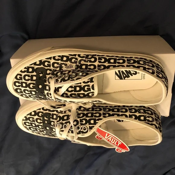 Comme des Garçons x OG Authentic LX ‘CDG Print - Blanc De Blanc’ worn once sz8.5 - Picture 2 of 10